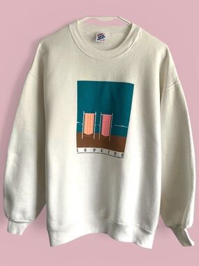 Jerzees White Cape Cod Graphic Sweatshirt Size XL